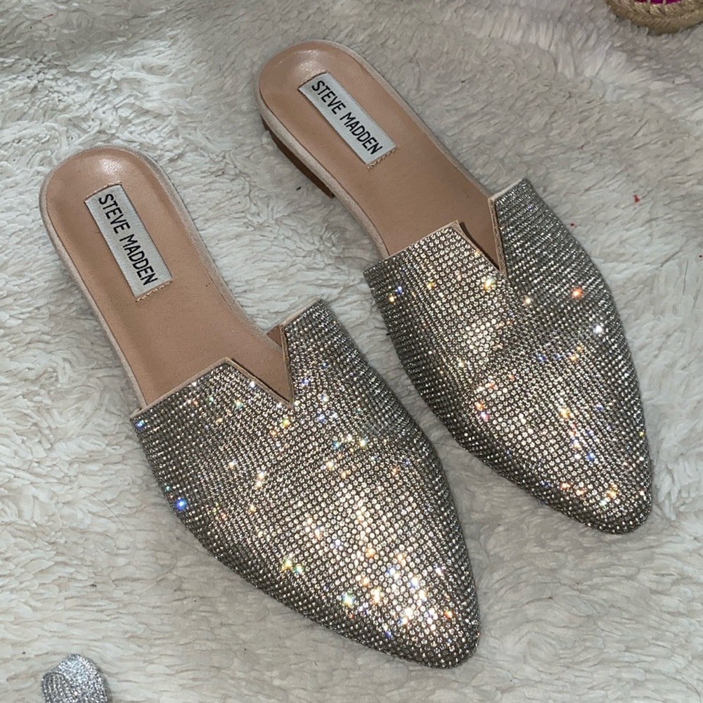Rhinestone Steve Madden slip ons